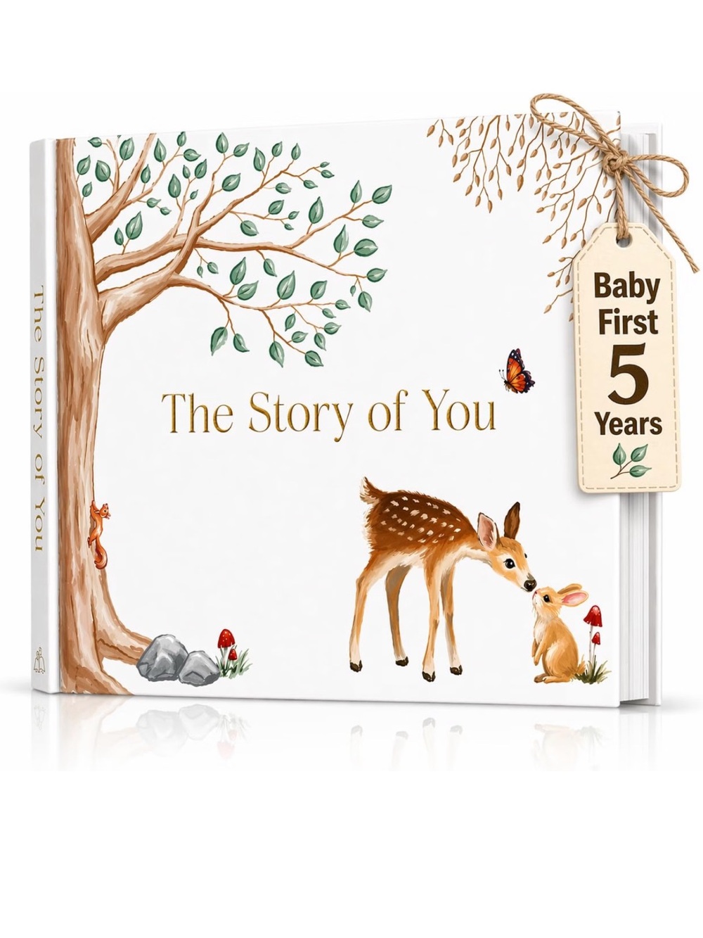 The Story of You Baby Memory Book - White Woodland Keepsake
